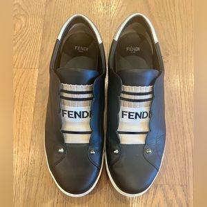 FENDI Black Vitello Lurex Sneakers 39.5